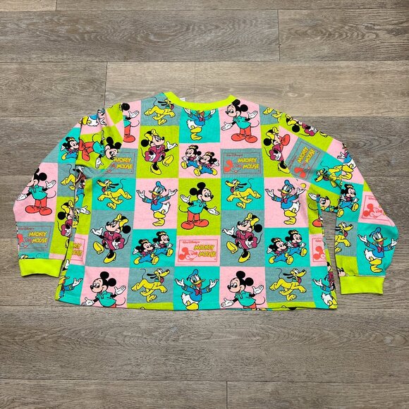 Disney Mickey Mouse & Friends All Over Print Sweatshirt 2X All Over Print Crop - Picture 10 of 12